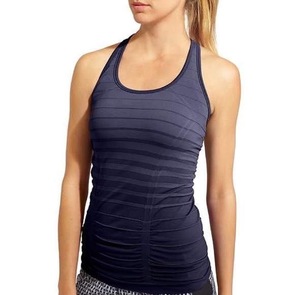 Athleta Tops - Athleta fastest track tank blue gradient stripe S